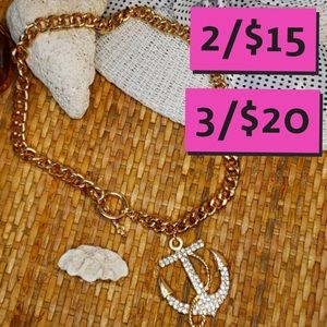 2/$15 NWT fashion anchor necklace nautical